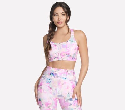 GO WALK Seascape Floral Zip Front Bra
