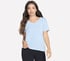 Pima V-Neck Tee, BLANCO / LAVANDA, full