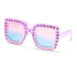 Square Rhinestone Sunglasses, MORADO, full