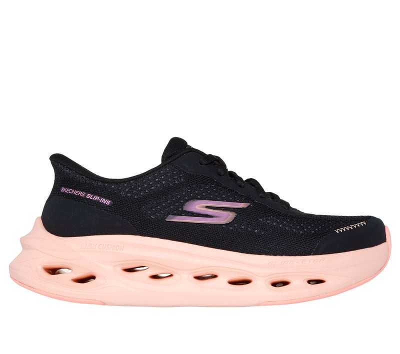 Skechers Slip-ins: Max Cushioning Glide-Step - Hartford, BLACK / PURPLE, fullimage number 0