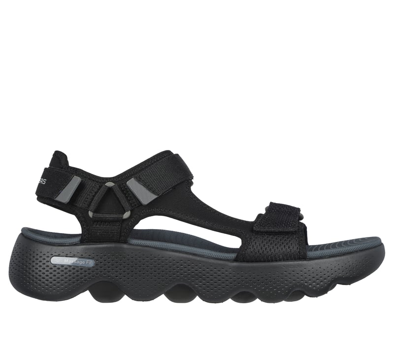 GO WALK Massage Fit Sandal, BLACK / GRAY, fullimage number 0