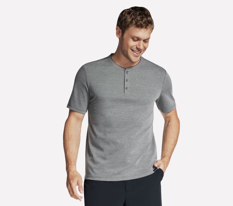 Off Duty Short Sleeve Henley, CHARCOAL, fullimage number 0