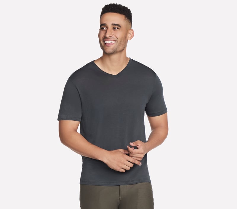 GO DRI Pima Signature V-Neck, BROWN, fullimage number 0