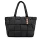 Quilted Checkered Shopper Bag, BLACK, full image number 0