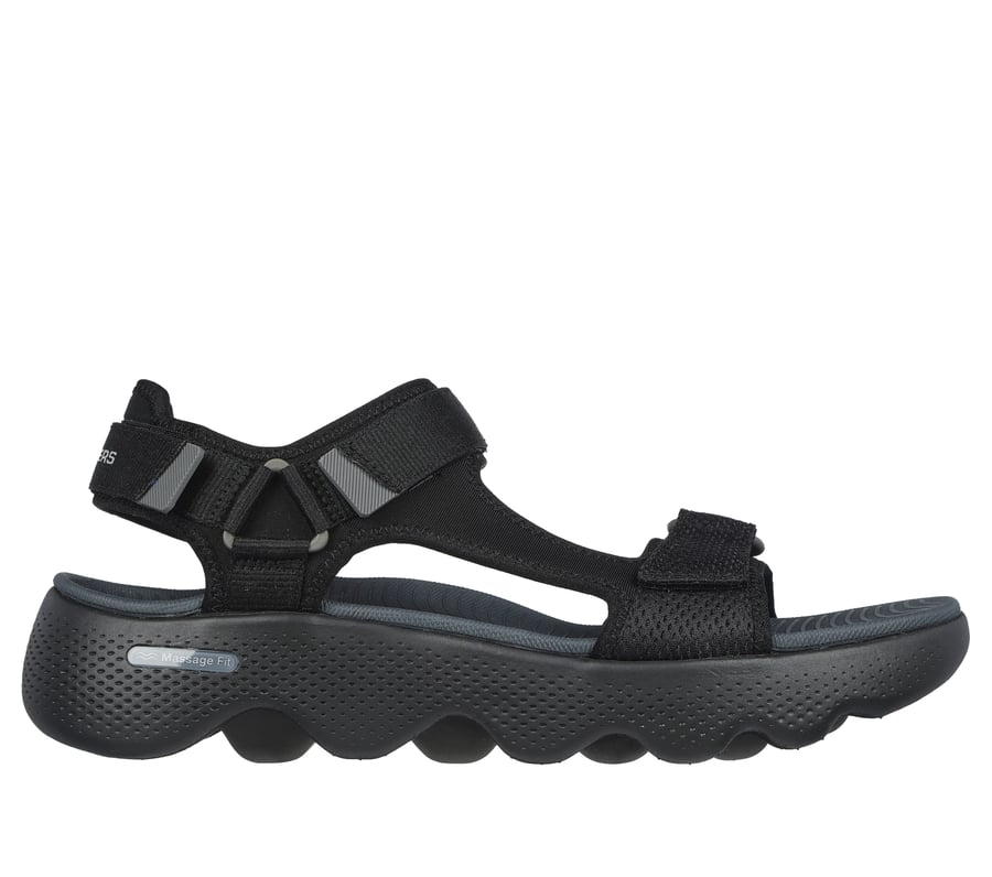 GO WALK Massage Fit Sandal, BLACK / GRAY, fullimage number 0