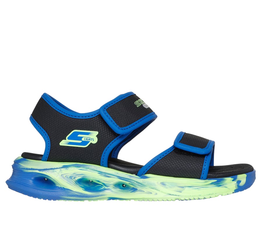 S-Lights: Sola Glow Sandal - Fusion Brights, BLACK / BLUE, fullimage number 0