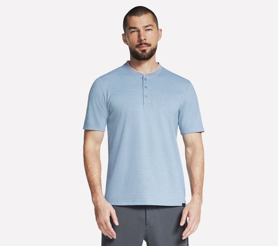 Off Duty Short Sleeve Henley, BLAU, fullimage number 0